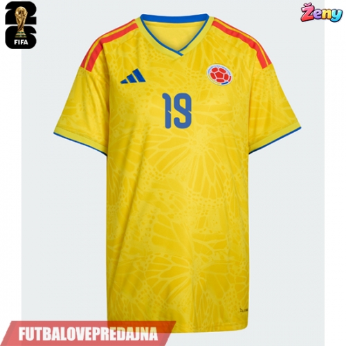Lacne Ženy Futbalové dres Kolumbia Rafael Santos Borre #19 MS 2026 Krátky Rukáv - Domáci